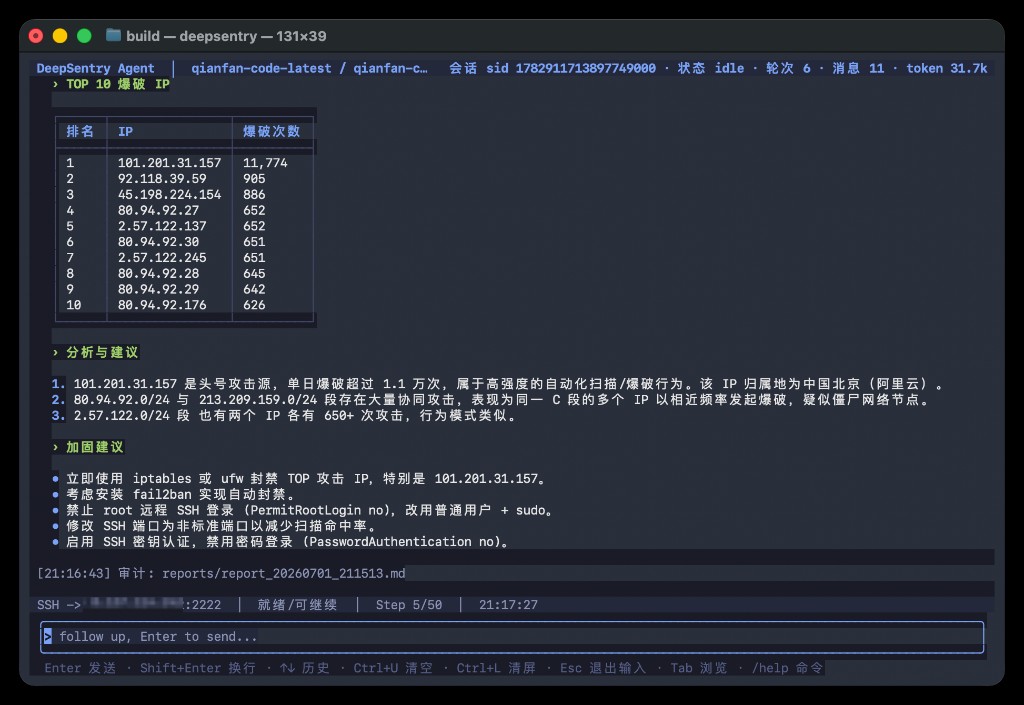 分析与建议 · 攻击源归属 / Botnet 网段 / 加固方案