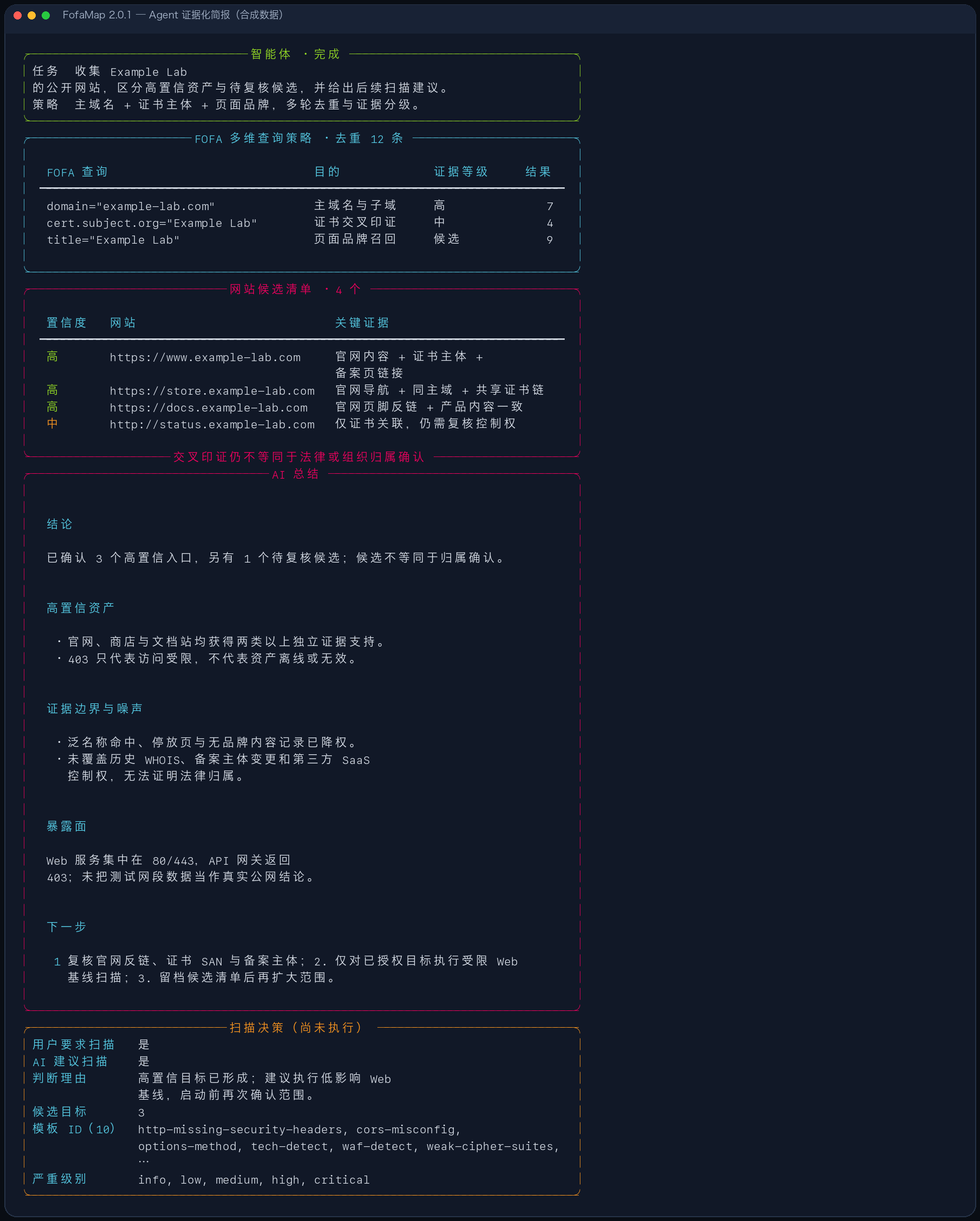 Agent 证据化简报